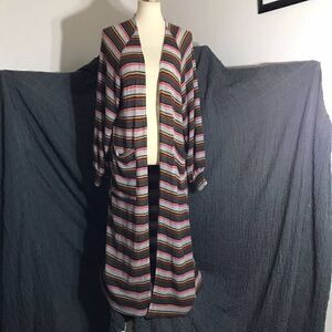 Hummingbird Stripped Cardigan Duster Size S/M